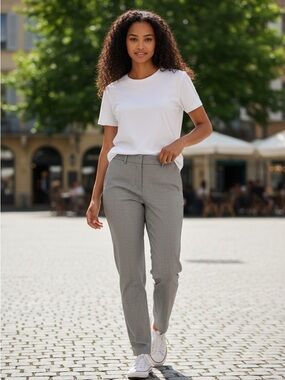 Nine West Women's Light Gray Slim Tailored Pants